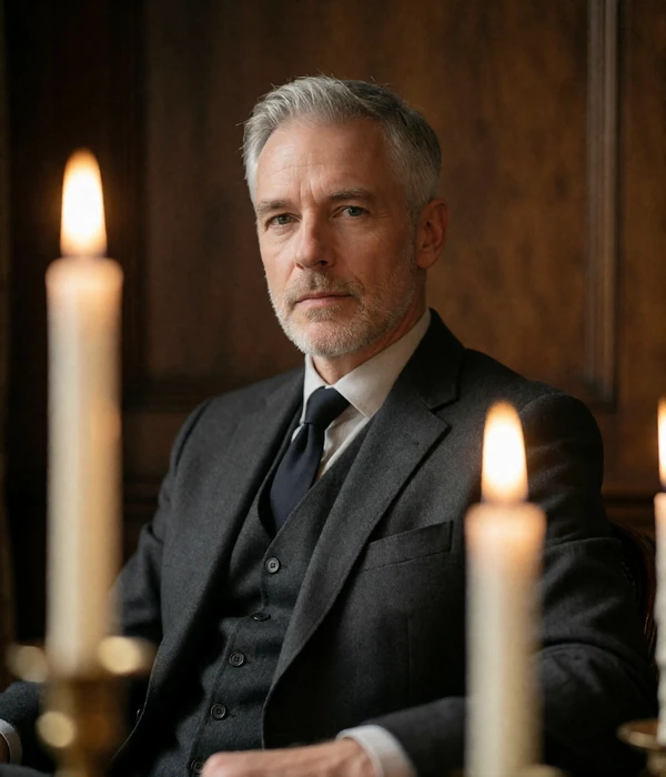 Composed man in a charcoal three-piece suit, an illustrative member portrait