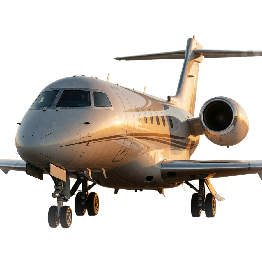Private business jet on an empty tarmac at golden hour, illustrating travel companionship in sugar daddy dating